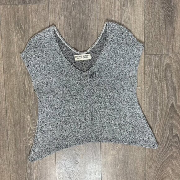 Urban Outfitters Project Social T Top T-shirt Heathered knit V-neck Gray XS - Picture 5 of 16